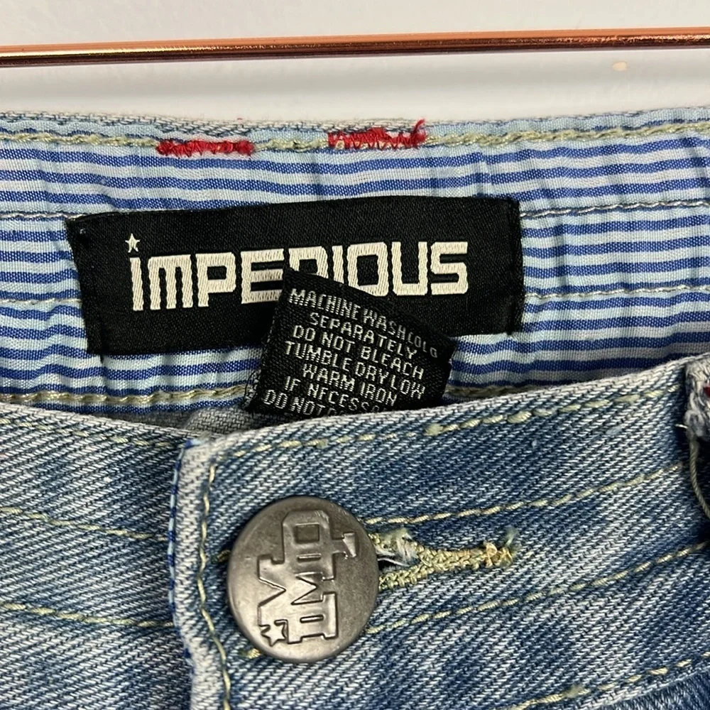 Imperious men's 30x32 zipper detail slim straight leg denim jeans